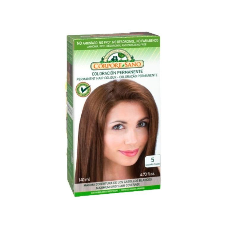 Tinte 5 Castaño Claro 140ml Corpore Sano - Halalaya