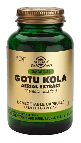 Gotu Kola 100 Capsulas Centella Asiatic- Ayurveda- Solgar - Halalaya