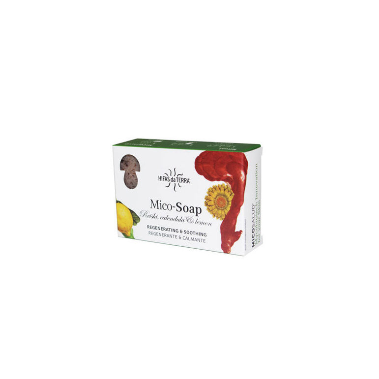 Jabon solido de reishi, calendula y limon (regenerante-calmante) - Hifas da terra - Halalaya
