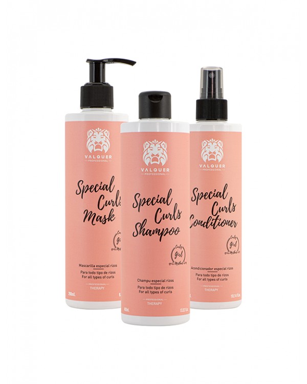 Pack Curly Especial Rizos, Champu, Mascarilla y Acondicionador - Válquer - Halalaya