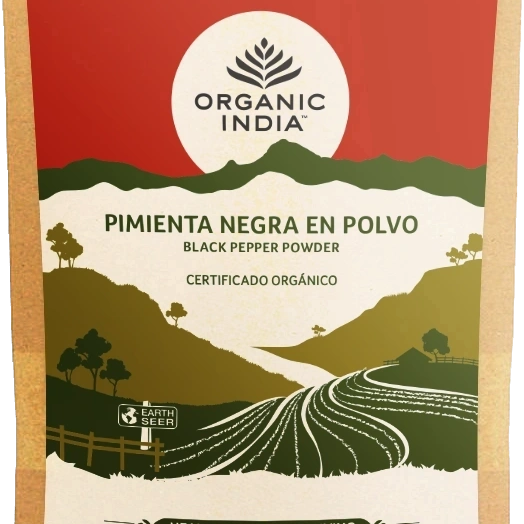 Pimienta Negra Especias En Polvo 100g - Organic India - Halalaya