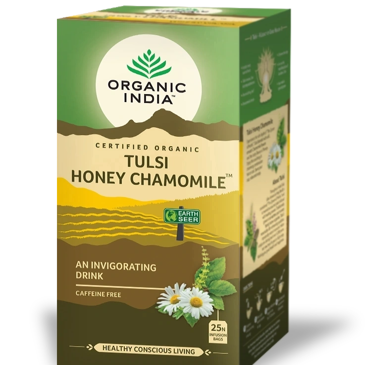 Infusion Tulsi Honey Chamomile 25 bolsitas - Organic India - Halalaya