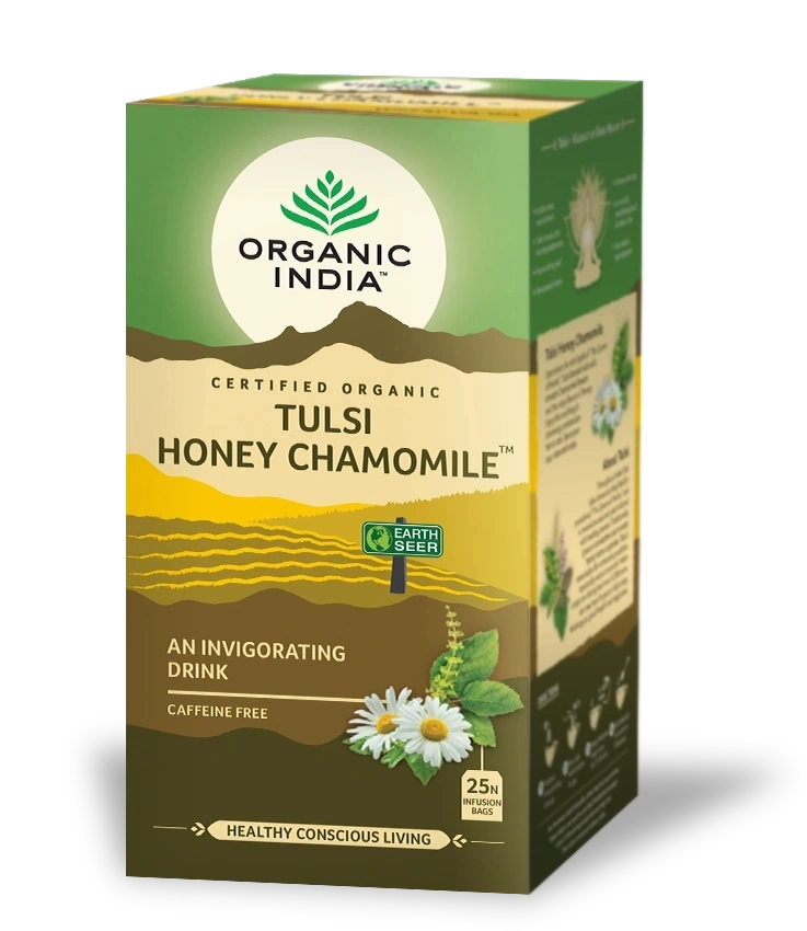 Infusion Tulsi Honey Chamomile 25 bolsitas - Organic India - Halalaya
