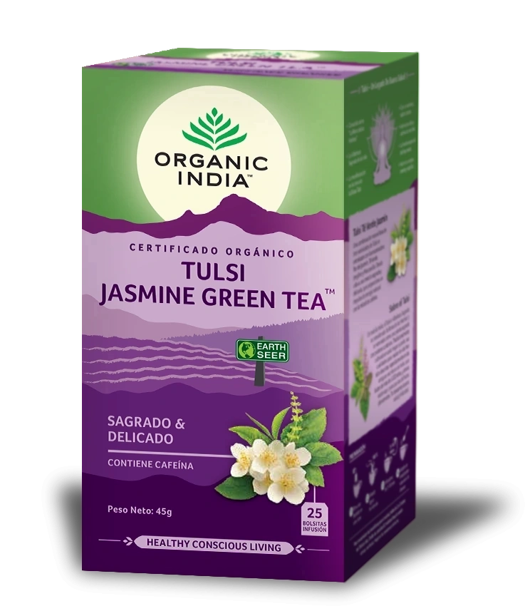 Infusion Tulsi Jasmine Green Tea 25bolsitas - Organic India - Halalaya