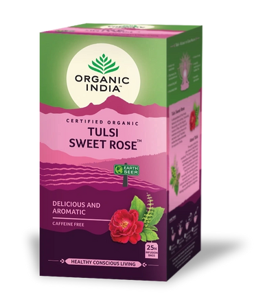 Infusion Tulsi Sweet Rose 25 bolsitas - Organic India - Halalaya