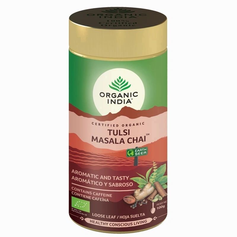 Tulsi Masala Chai Tin 100g - Organic India - Halalaya