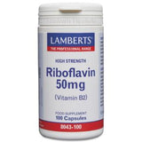 VITAMINA B2 - 50 mg.(Riboflavina) 100 capsulas veganas. LAMBERTS - Halalaya
