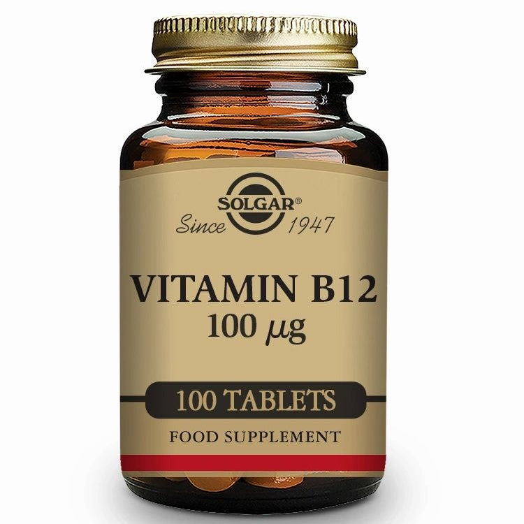 Vitamina B12 100 ?g (Cianocobalamina)-Halal - 100 Comprimidos - Solgar - Halalaya