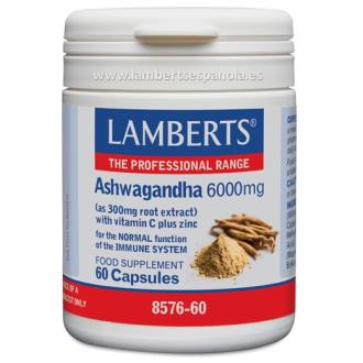 ASHWAGANDHA 6000mg. 60cap. Ayurveda- LAMBERTS - Halalaya