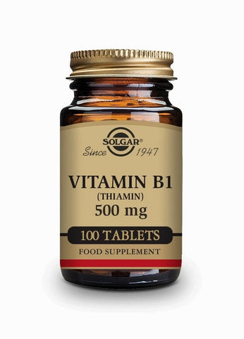 Vitamina B1 500 mg (Tiamina)-halal- 100 Comprimidos - Solgar - Halalaya