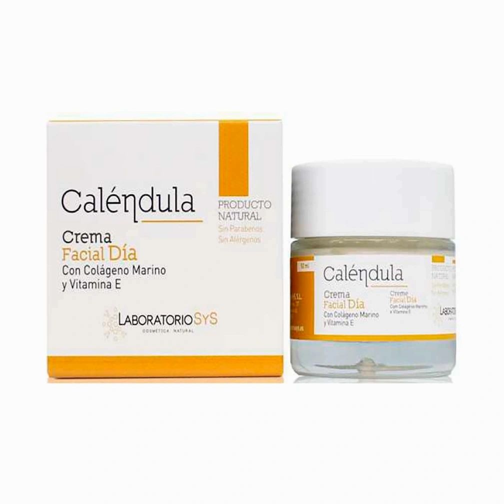 Crema Facial Calendula Con Colágeno Marino Y Vitamina E 50ml - Laboratorio Sys - Halalaya